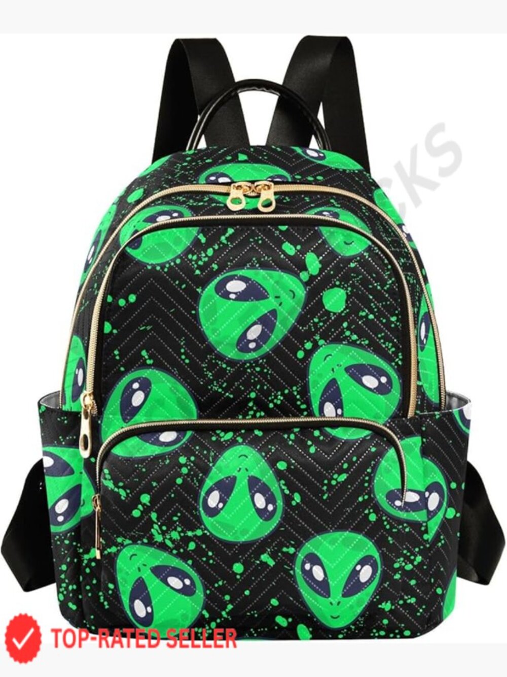 Mini Backpack Green Alien Fashion Backpack Purse Shoulder Bag Casual Daypack